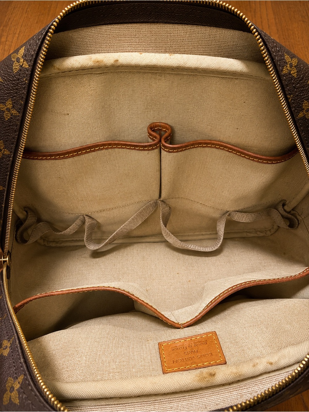 Louis Vuitton Monogram Deauville Handbag Vanity Bag MB0063 Made in France - Picture 13 of 14